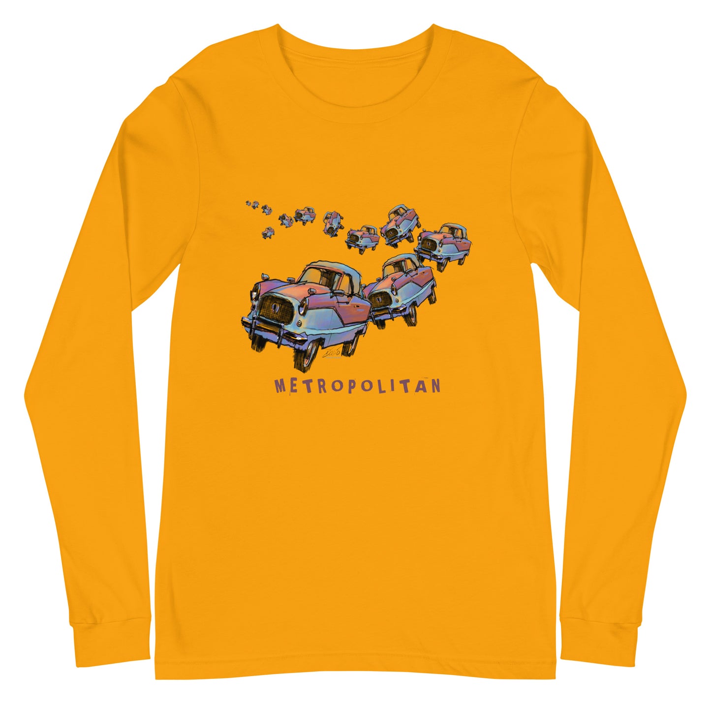 Metropolitan Car Parade - dark font - Unisex Long Sleeve Tee