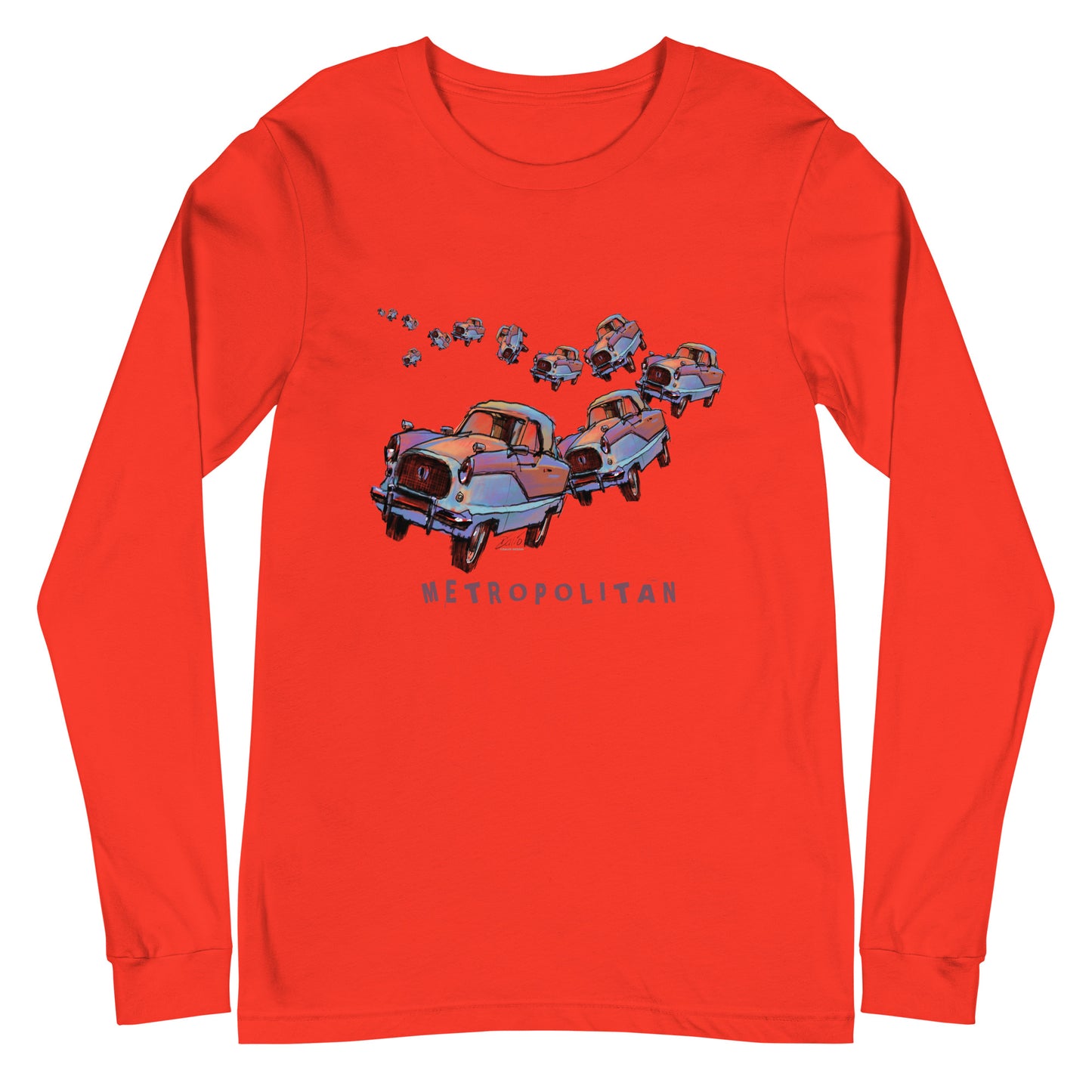Metropolitan Car Parade - dark font - Unisex Long Sleeve Tee