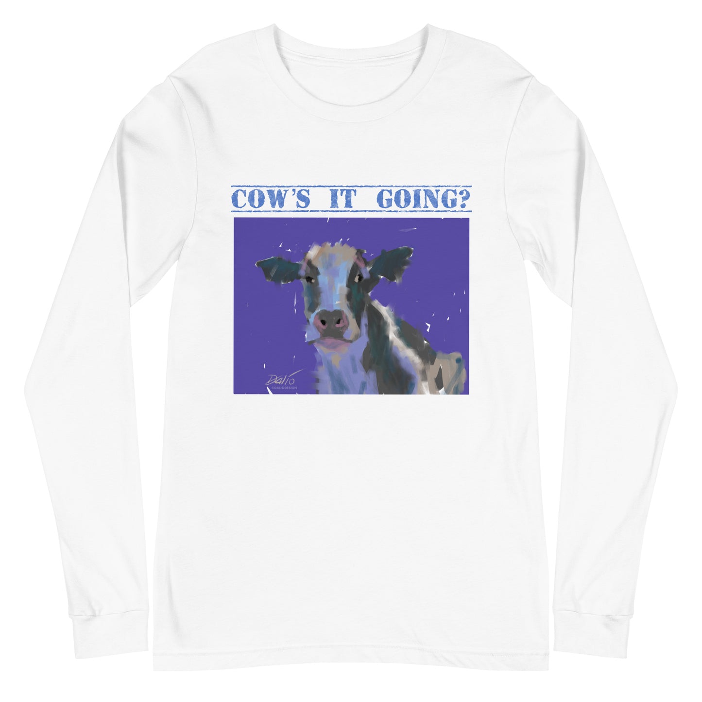 Cow’s It Going - text - Unisex Long Sleeve Tee