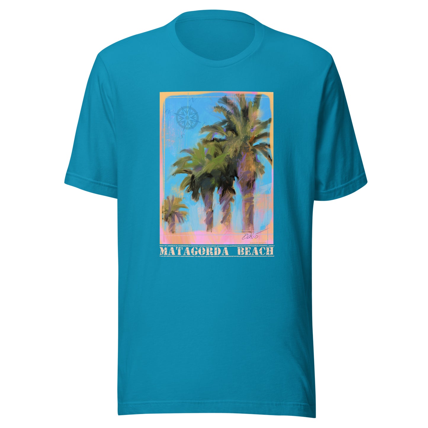 Matagorda Beach - Palms - Light Font - Unisex t-shirt