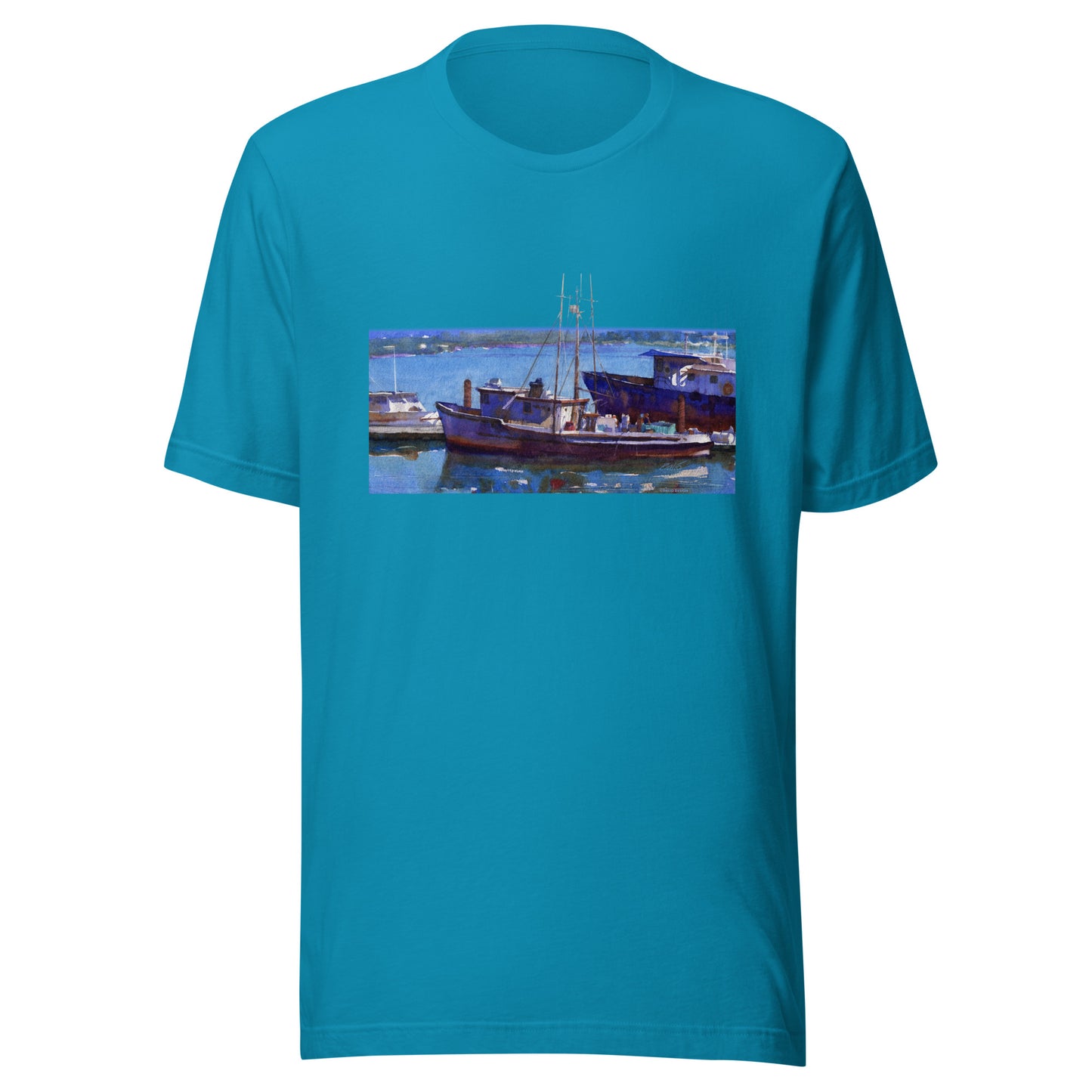Fishing Boats - from watercolor - Unisex t-shirt