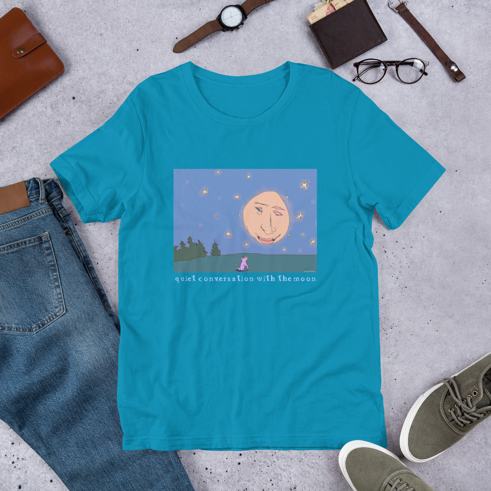 Quiet Conversation with the Moon - Light Font - Unisex t-shirt