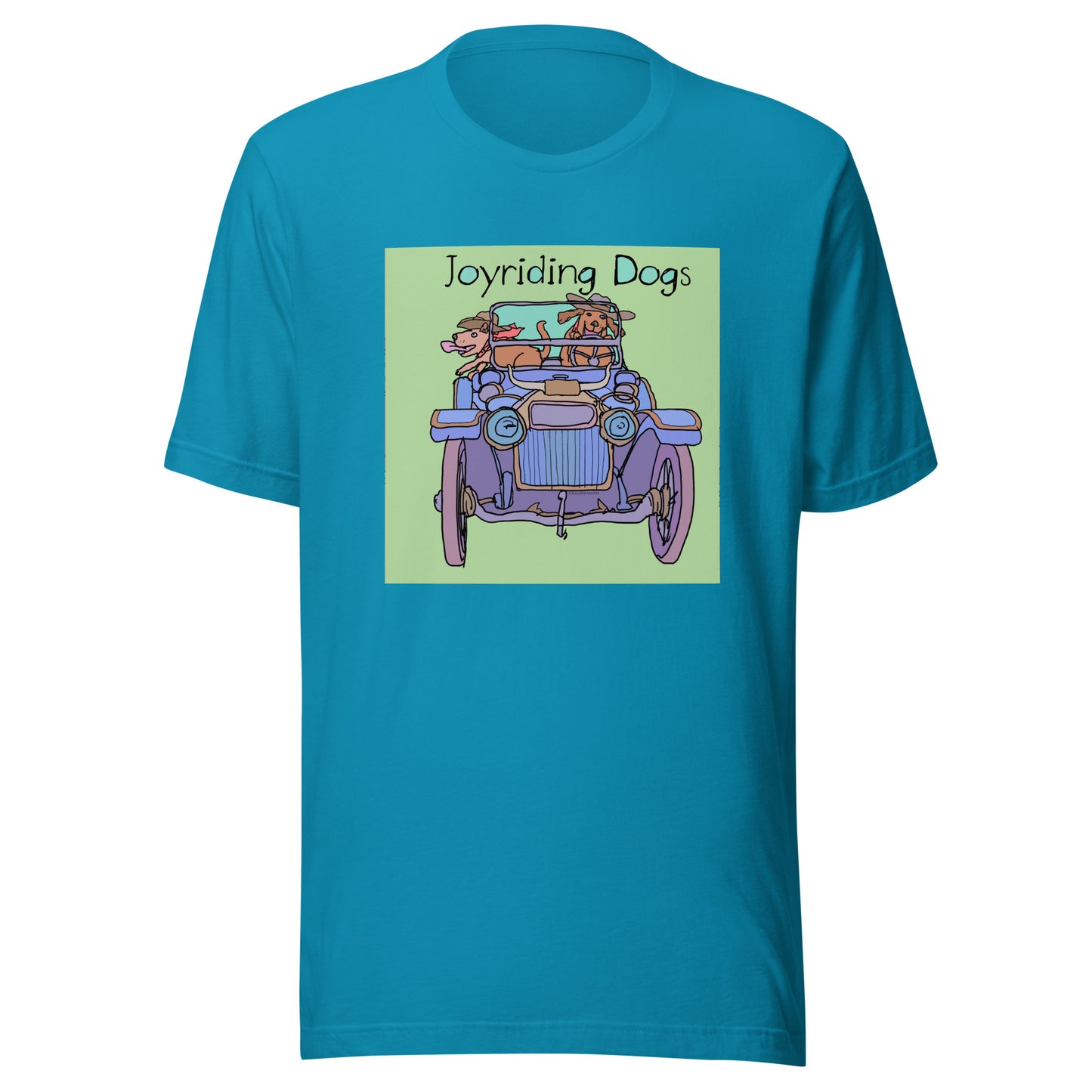 Cowboy Joyriding Dogs - Blue Car - Unisex t-shirt