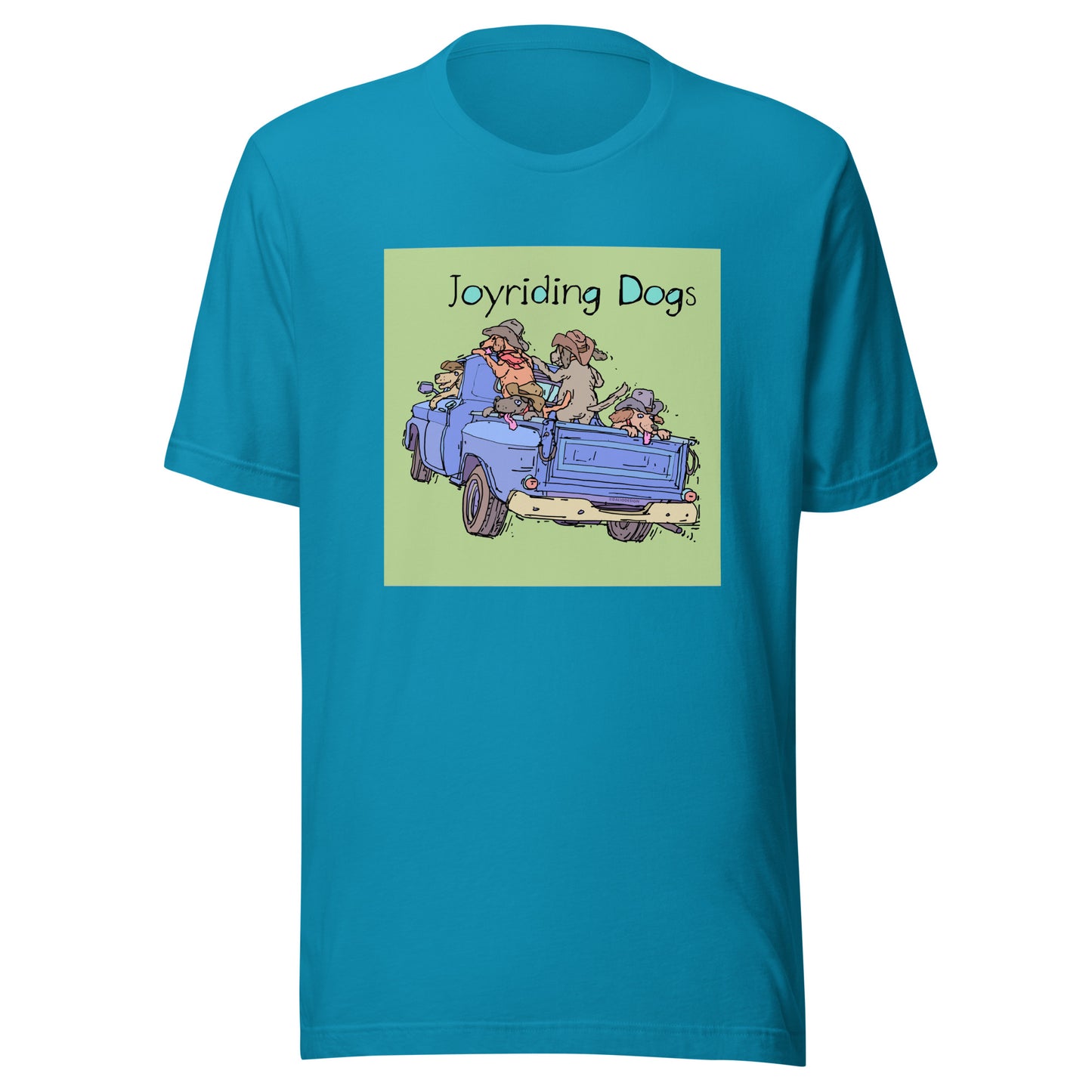 Cowboy Joyriding Dogs - Blue Pickup - Unisex t-shirt