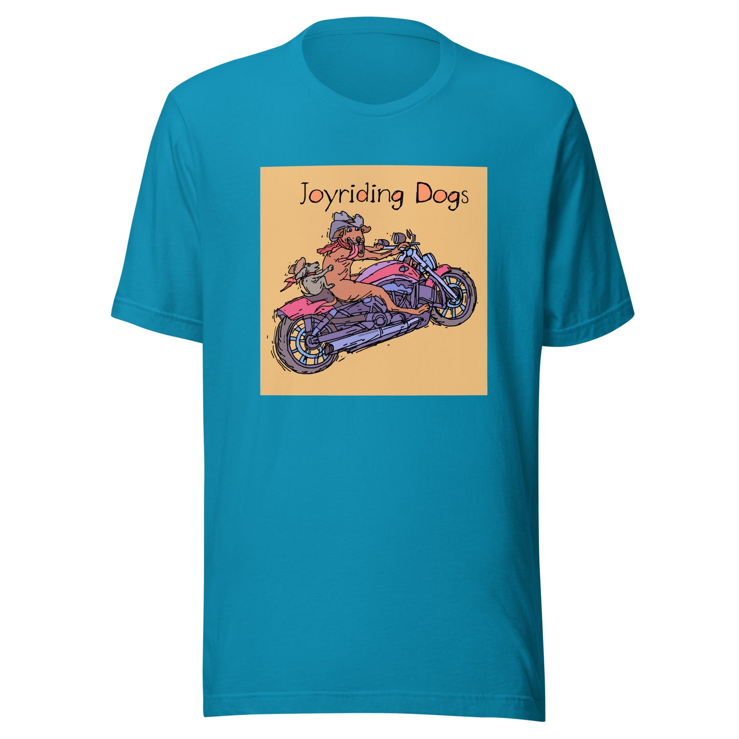 Cowboy Joyriding Dogs - Two Riders Red Motorcycle - Unisex t-shirt