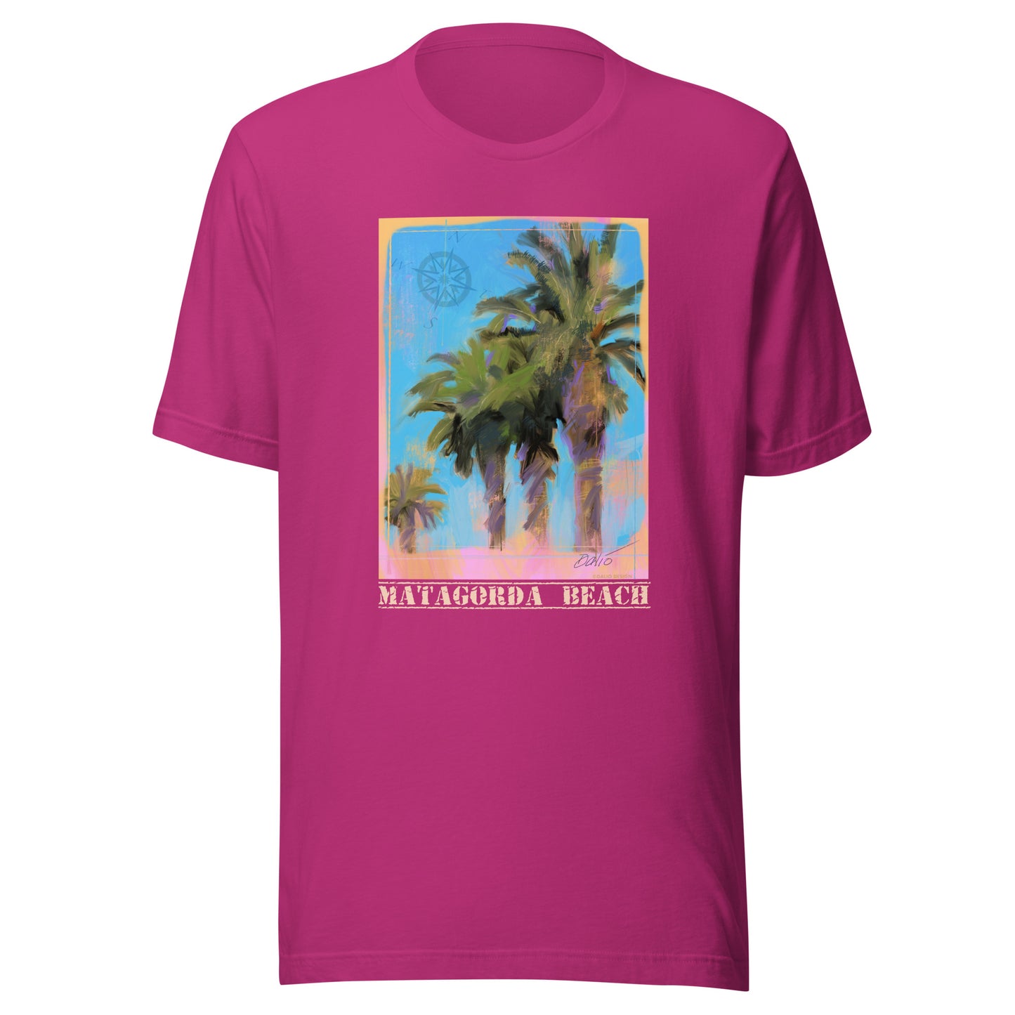 Matagorda Beach - Palms - Light Font - Unisex t-shirt