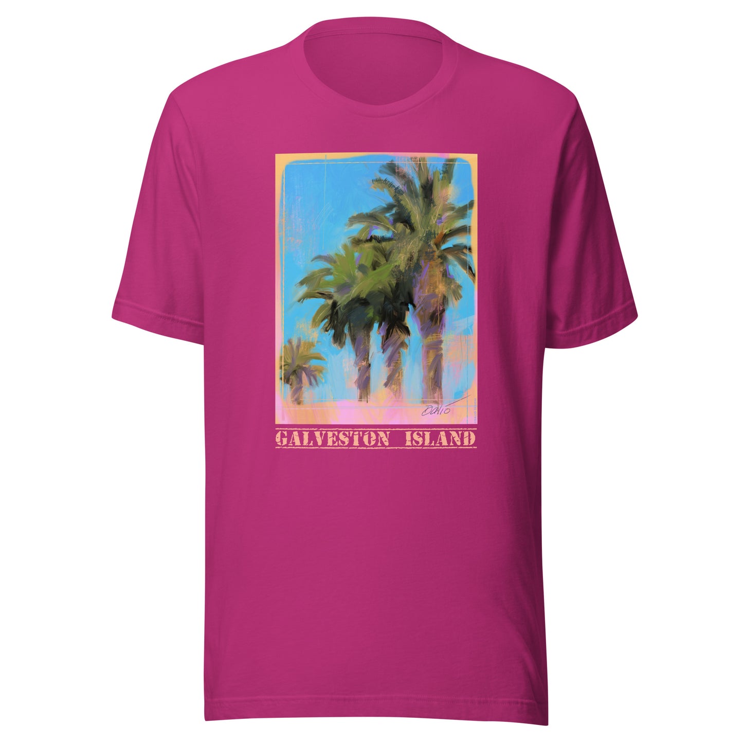 Galveston Island - Palms - Light Font - Unisex t-shirt