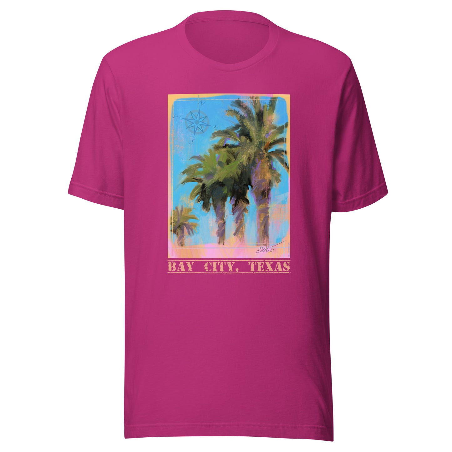 Bay City, Texas - Palms - Light Font - Unisex t-shirt