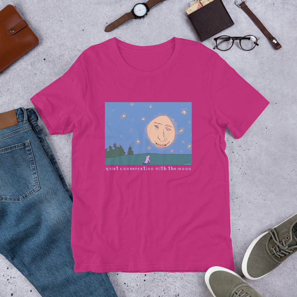 Quiet Conversation with the Moon - Light Font - Unisex t-shirt