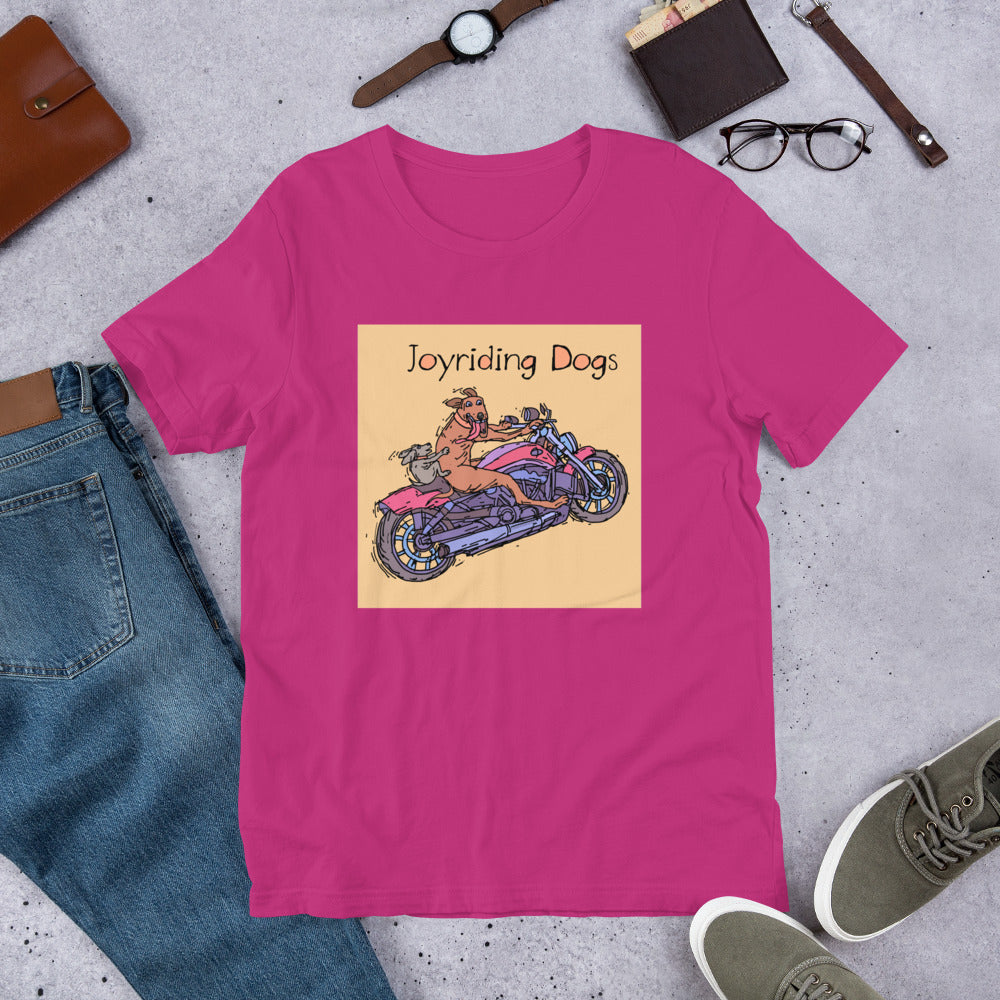 Joyriding Dogs - Two Riders Red Motorcycle - Unisex t-shirt
