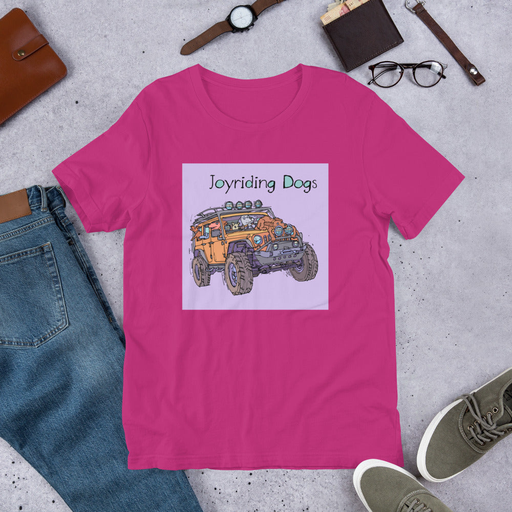 Joy Riding Dogs - Yellow Jeep - Unisex t-shirt