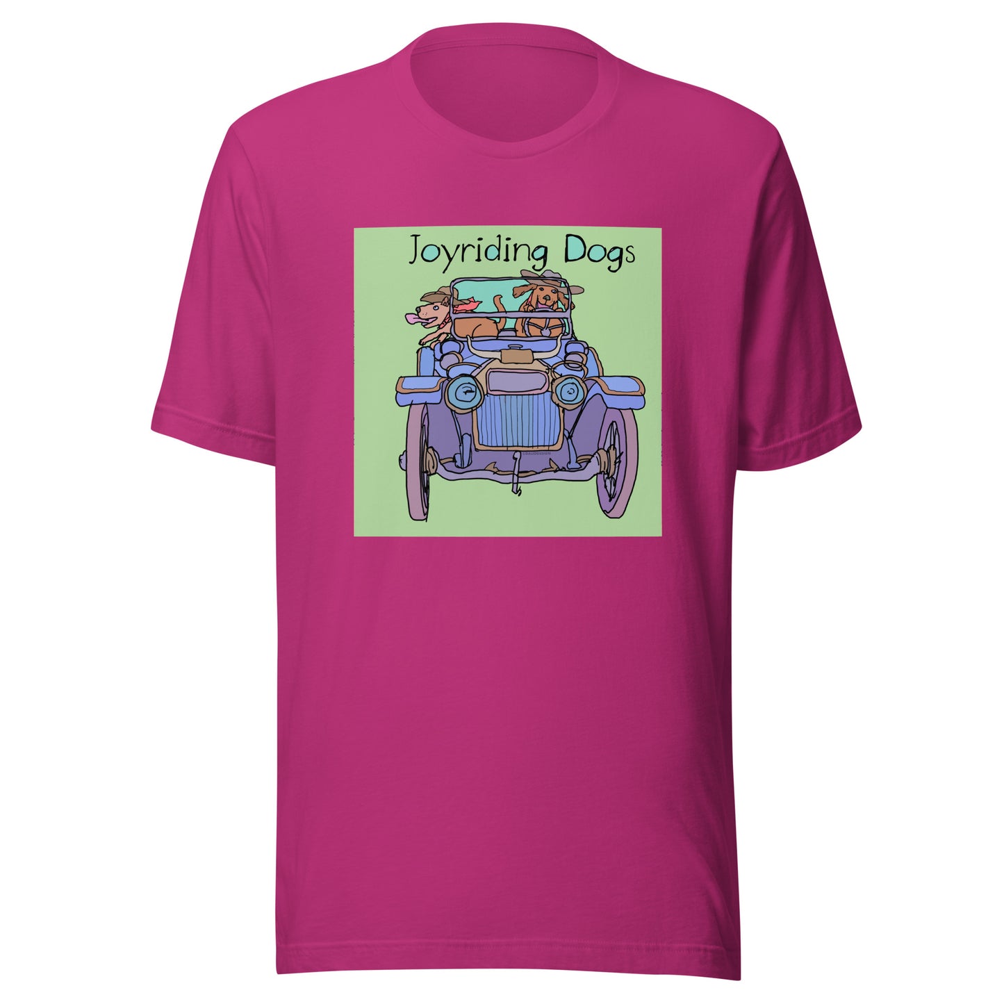 Cowboy Joyriding Dogs - Blue Car - Unisex t-shirt