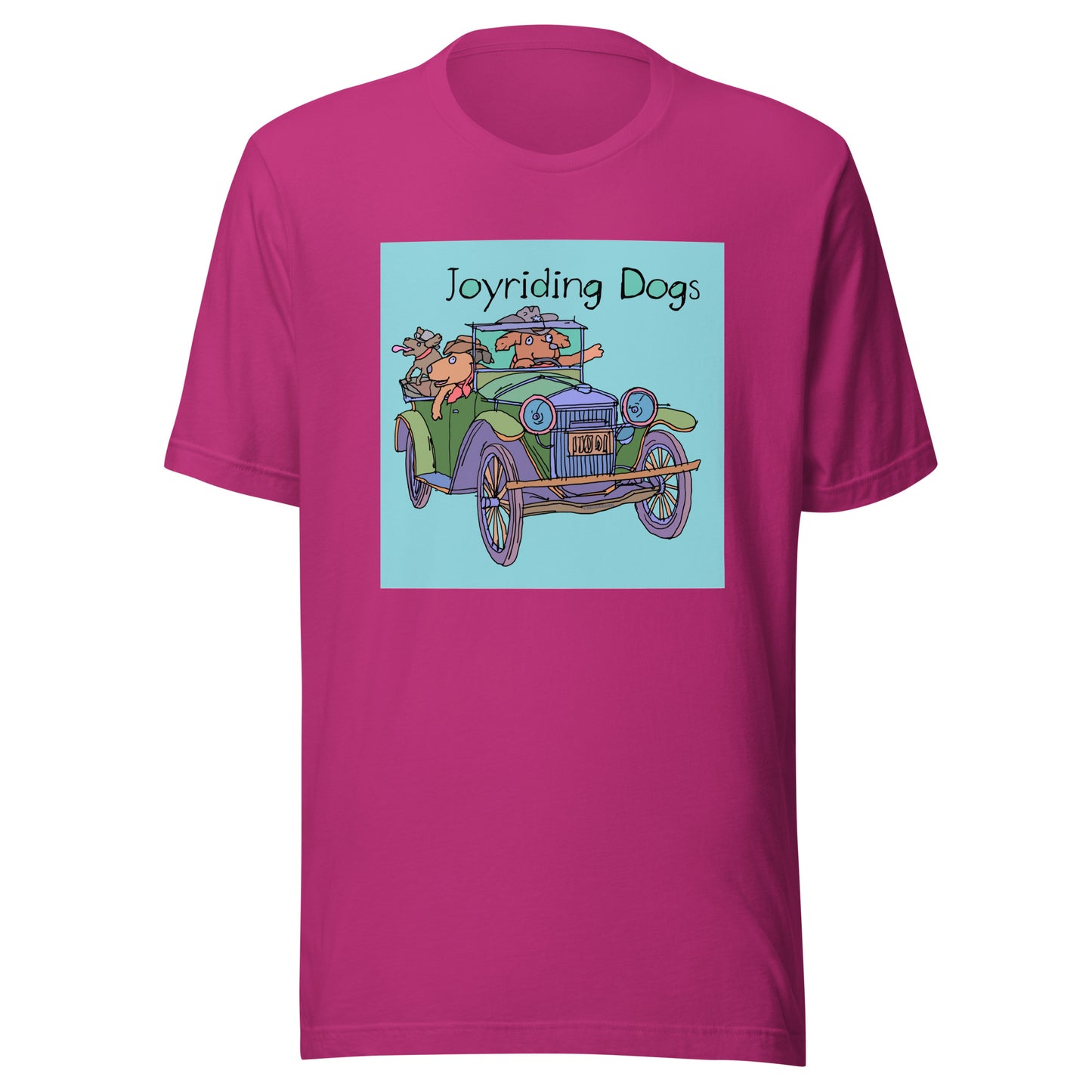 Cowboy Joyriding Dogs - Green Car - Unisex t-shirt
