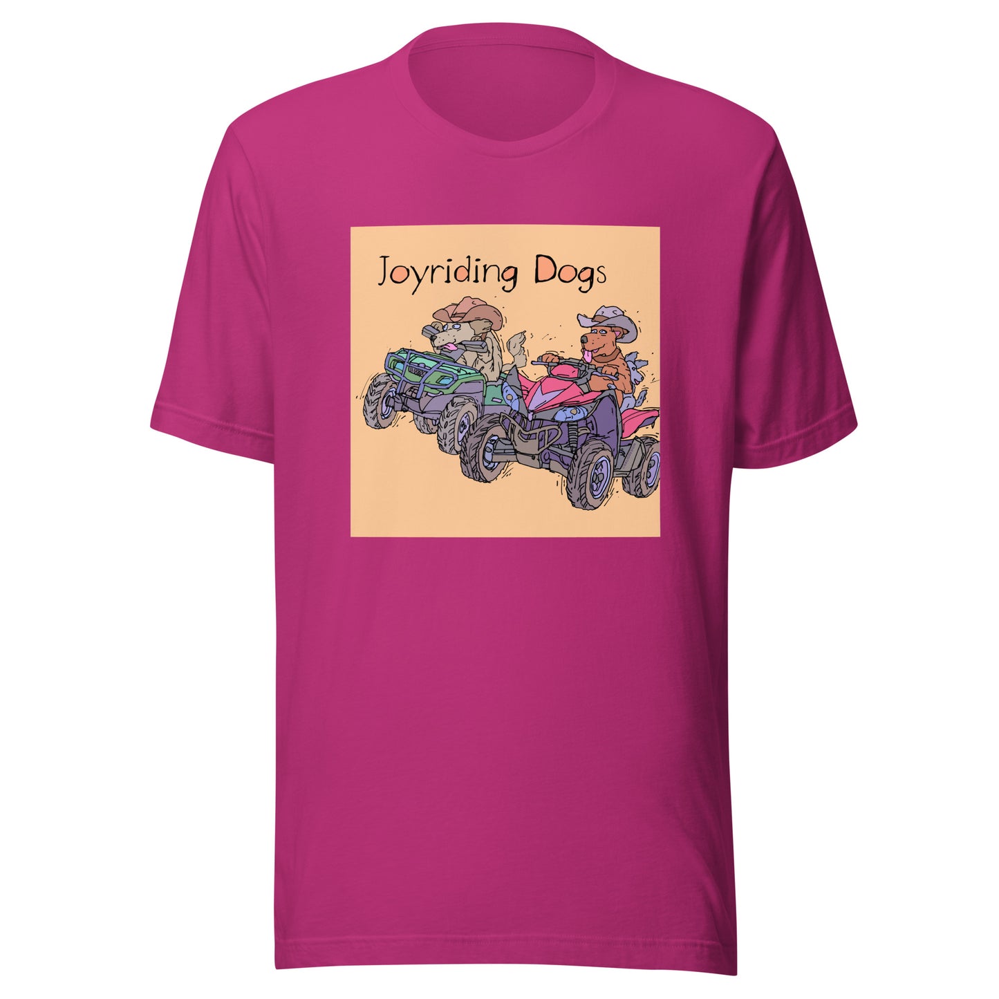 Cowboy Joyriding Dogs - Two ATVs - Unisex t-shirt
