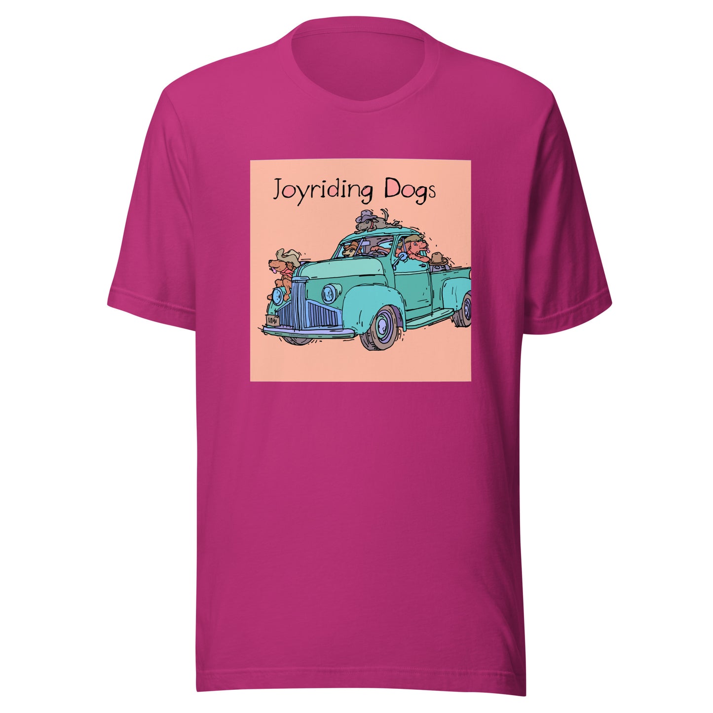 Cowboy Joyriding Dogs - Green Pickup - Unisex t-shirt
