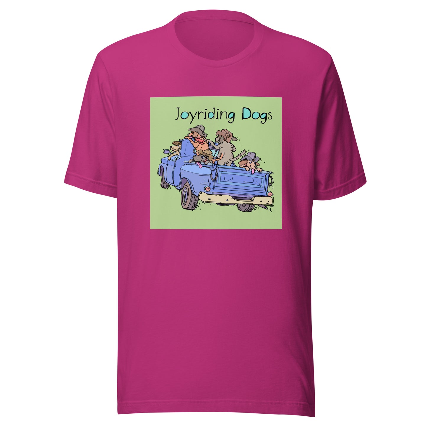 Cowboy Joyriding Dogs - Blue Pickup - Unisex t-shirt