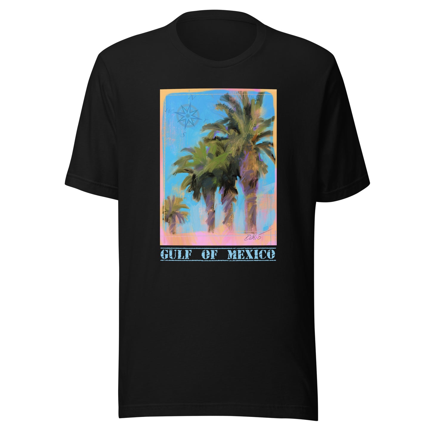Gulf of Mexico - Palms - Light Font - Unisex t-shirt