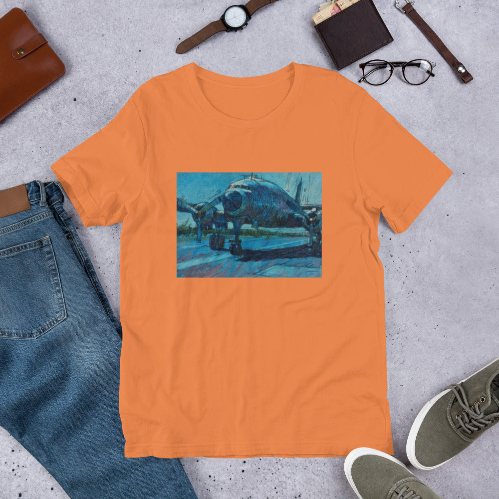 Airplane - Dark Blue/Linework - no text - Unisex t-shirt