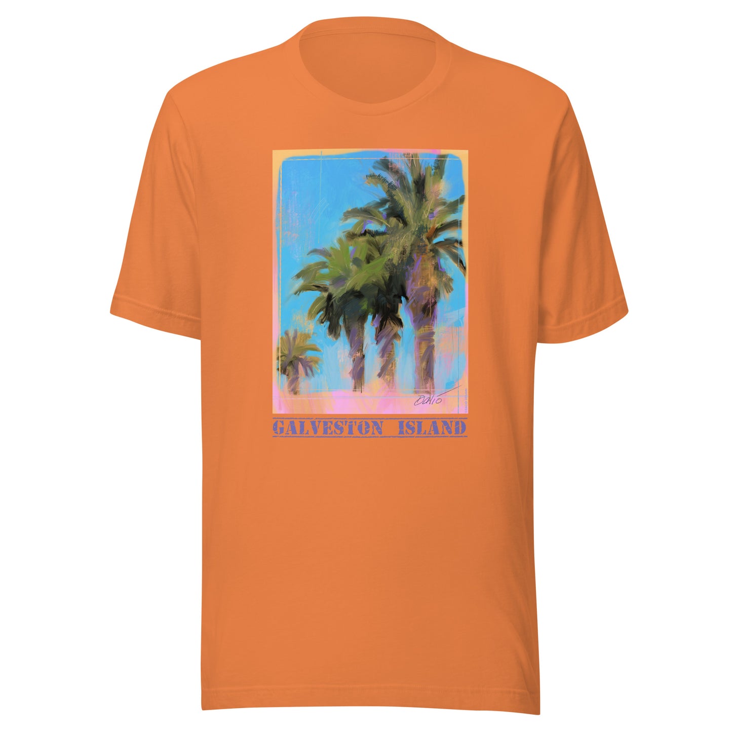 Galveston Island - Palms - Dark Font - Unisex t-shirt