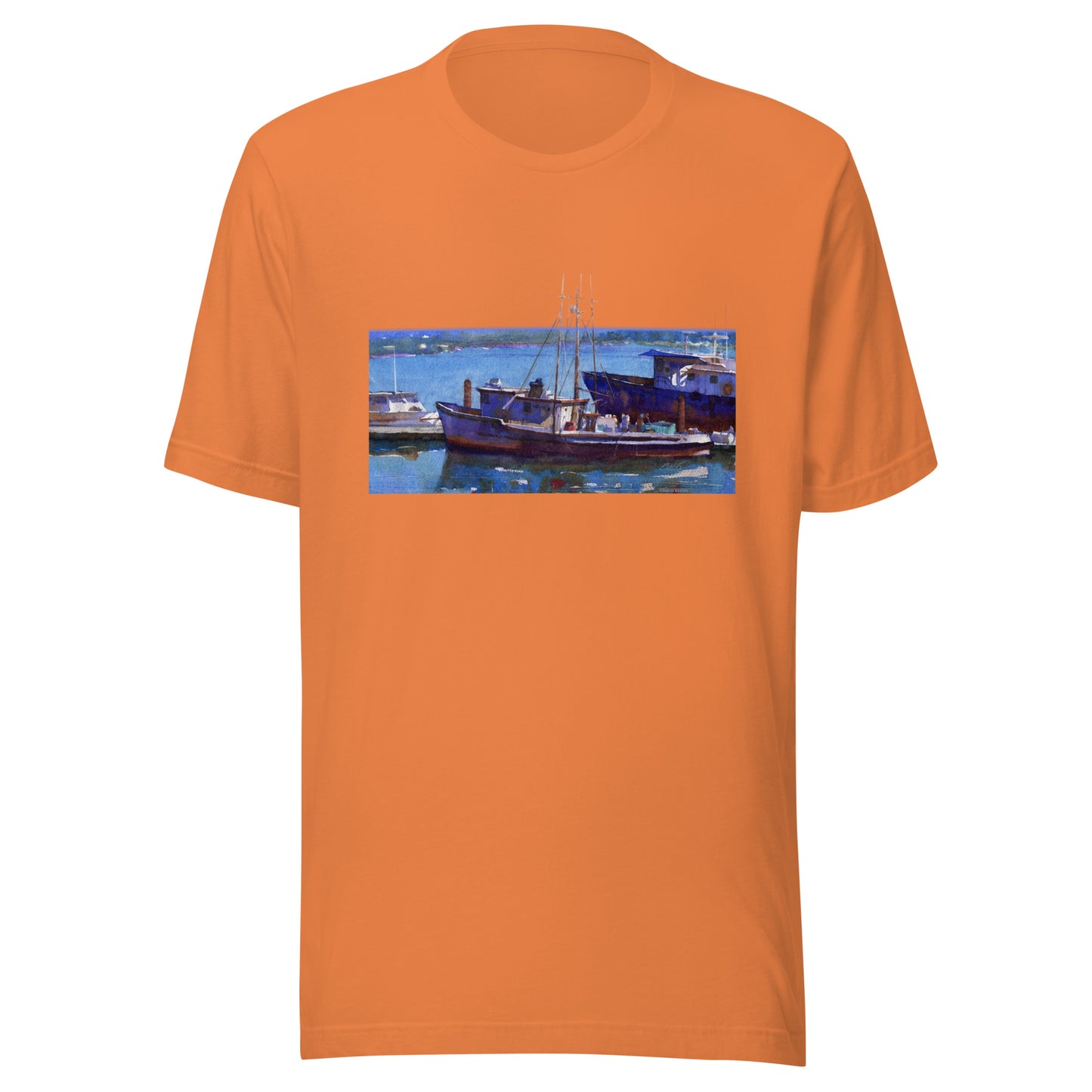 Fishing Boats - from watercolor - Unisex t-shirt