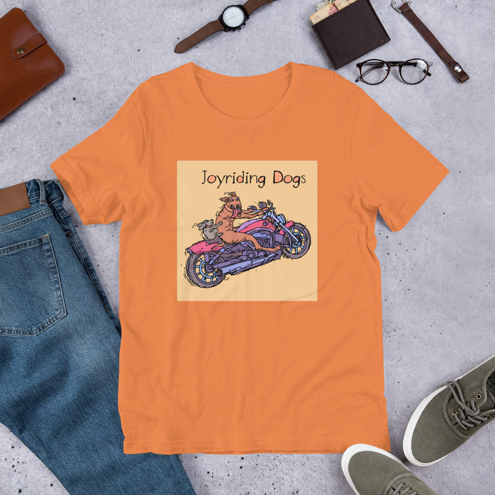 Joyriding Dogs - Two Riders Red Motorcycle - Unisex t-shirt