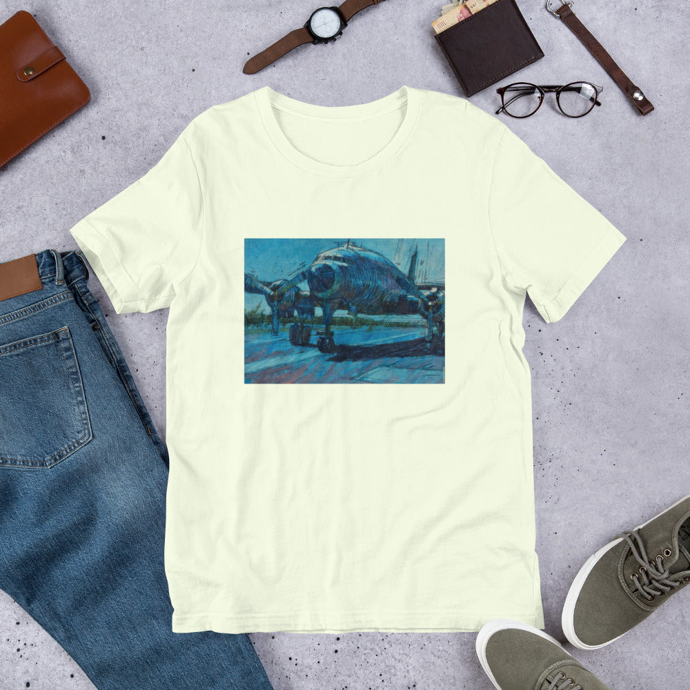 Airplane - Dark Blue/Linework - no text - Unisex t-shirt