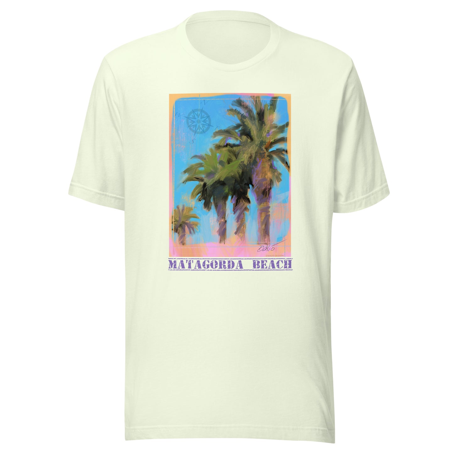 Matagorda Beach - Palms - Dark Font - Unisex t-shirt