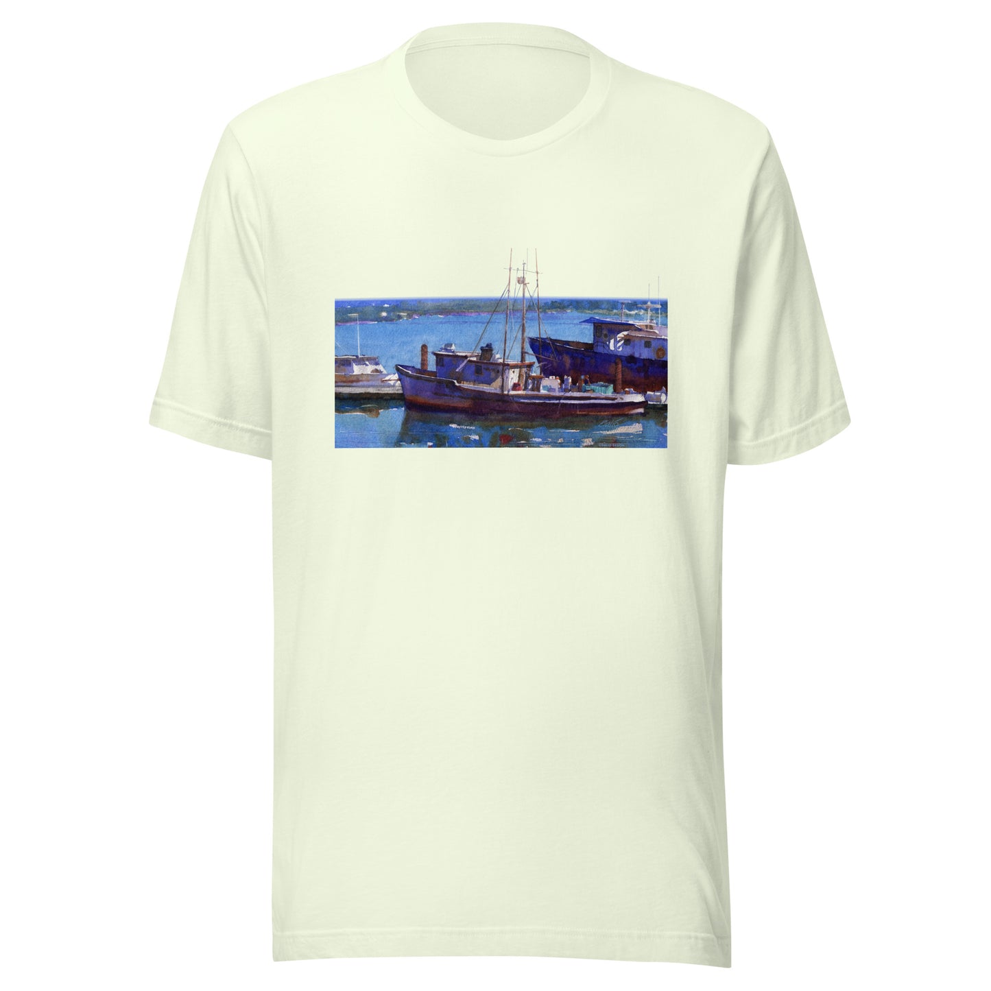 Fishing Boats - from watercolor - Unisex t-shirt