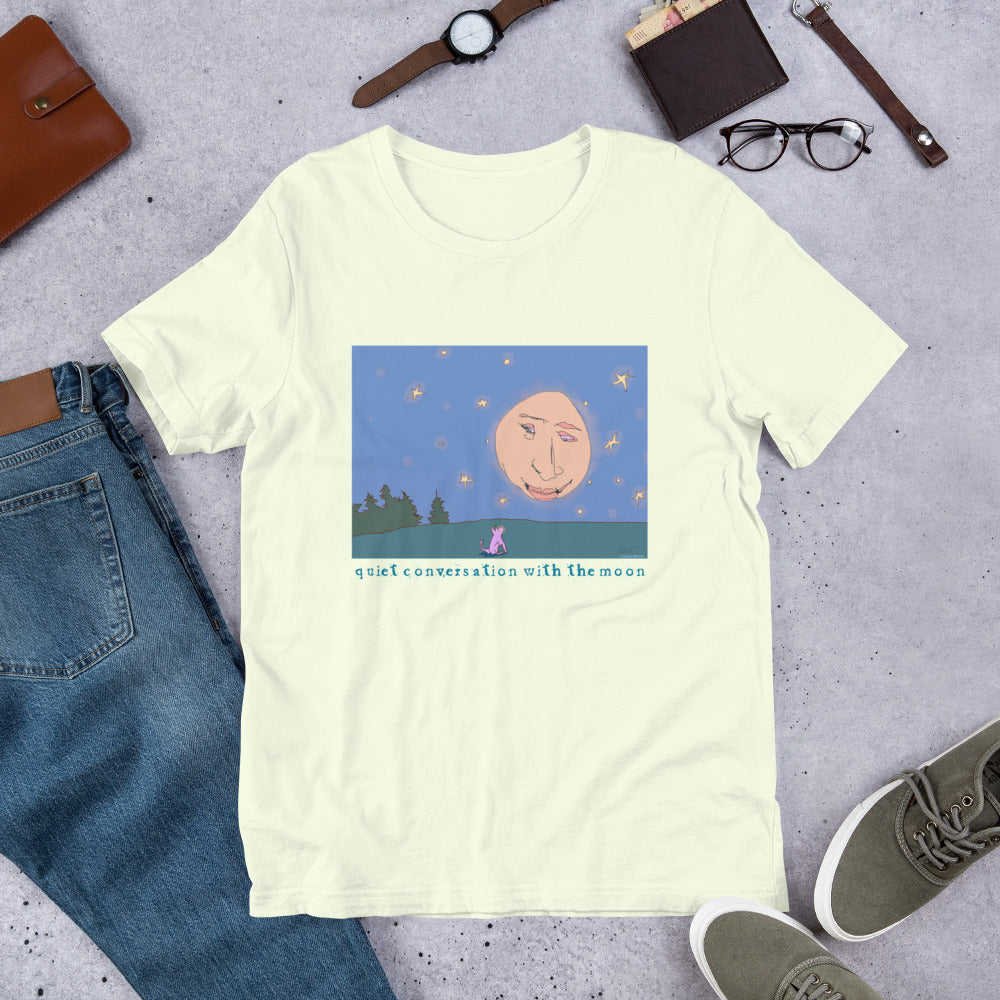 Quiet Conversation with the Moon - Dark Font - Unisex t-shirt