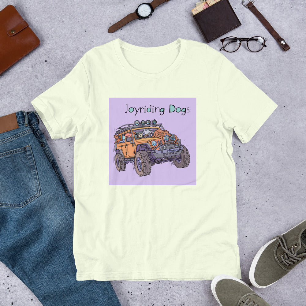 Joy Riding Dogs - Yellow Jeep - Unisex t-shirt
