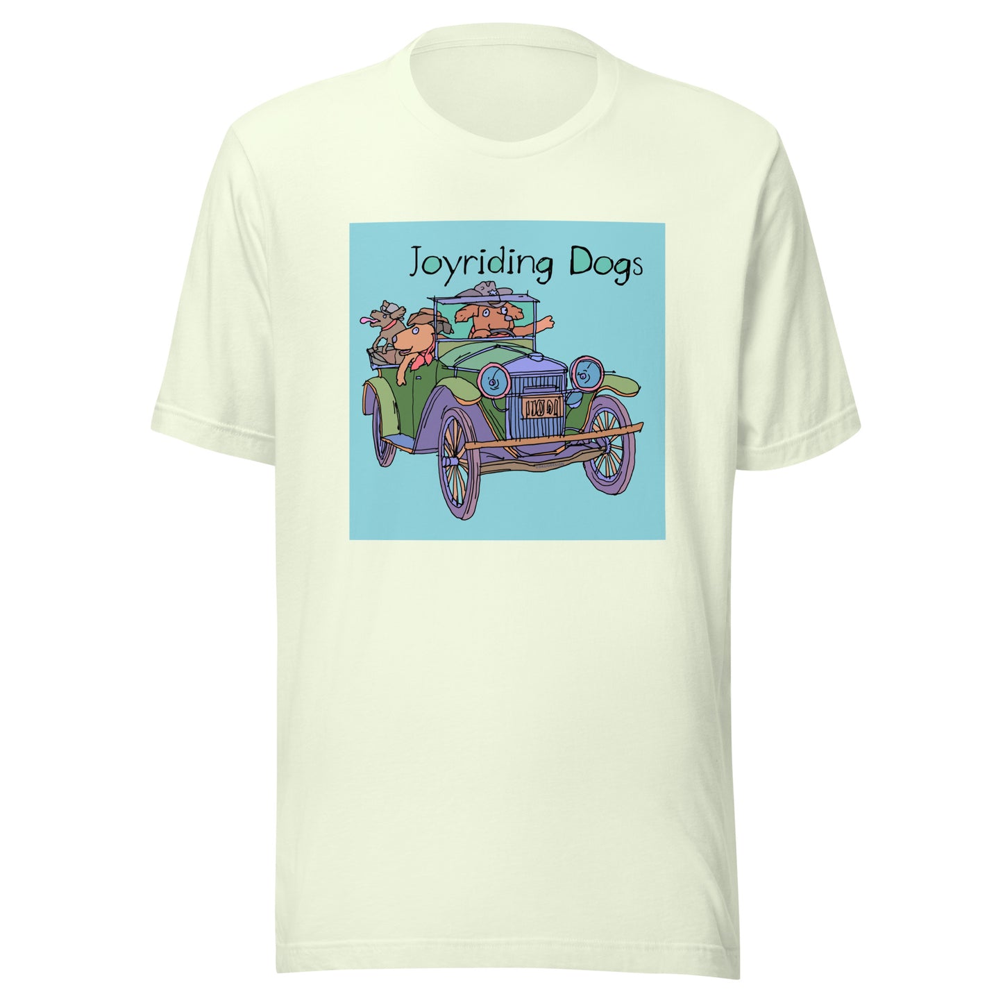 Cowboy Joyriding Dogs - Green Car - Unisex t-shirt