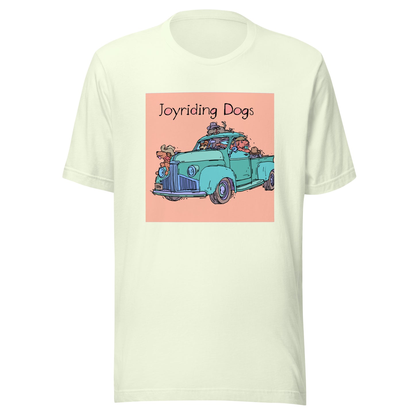 Cowboy Joyriding Dogs - Green Pickup - Unisex t-shirt