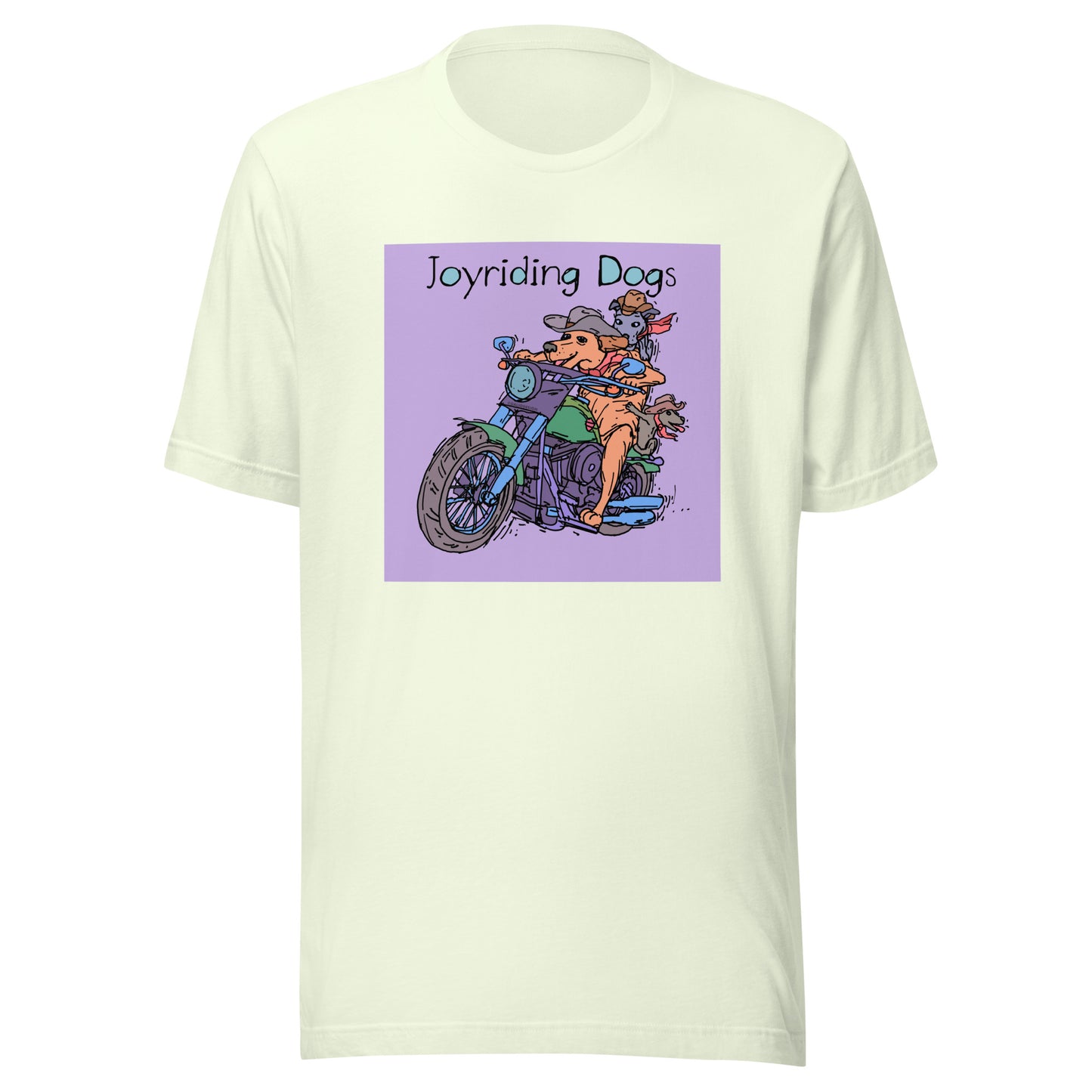 Cowboy Joyriding Dogs - Two Riders Green Motorcycle - Unisex t-shirt
