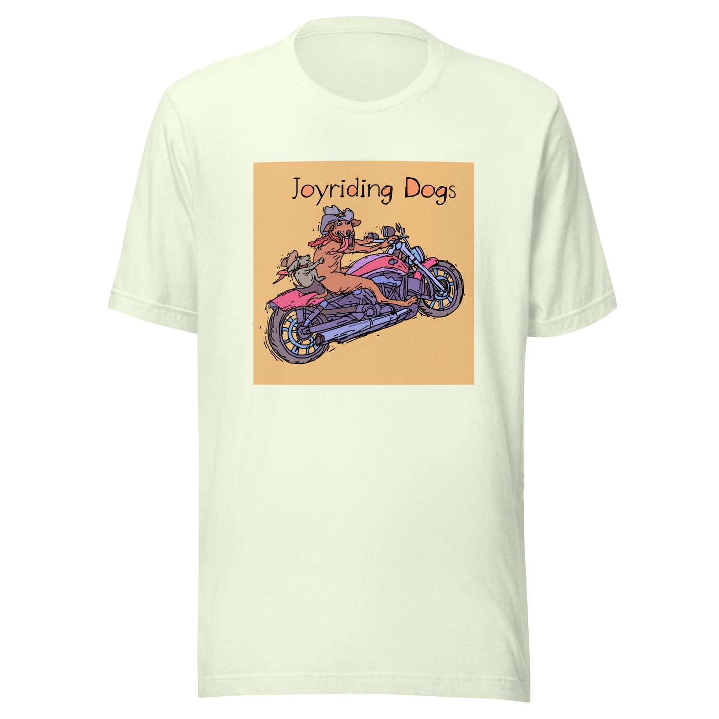 Cowboy Joyriding Dogs - Two Riders Red Motorcycle - Unisex t-shirt