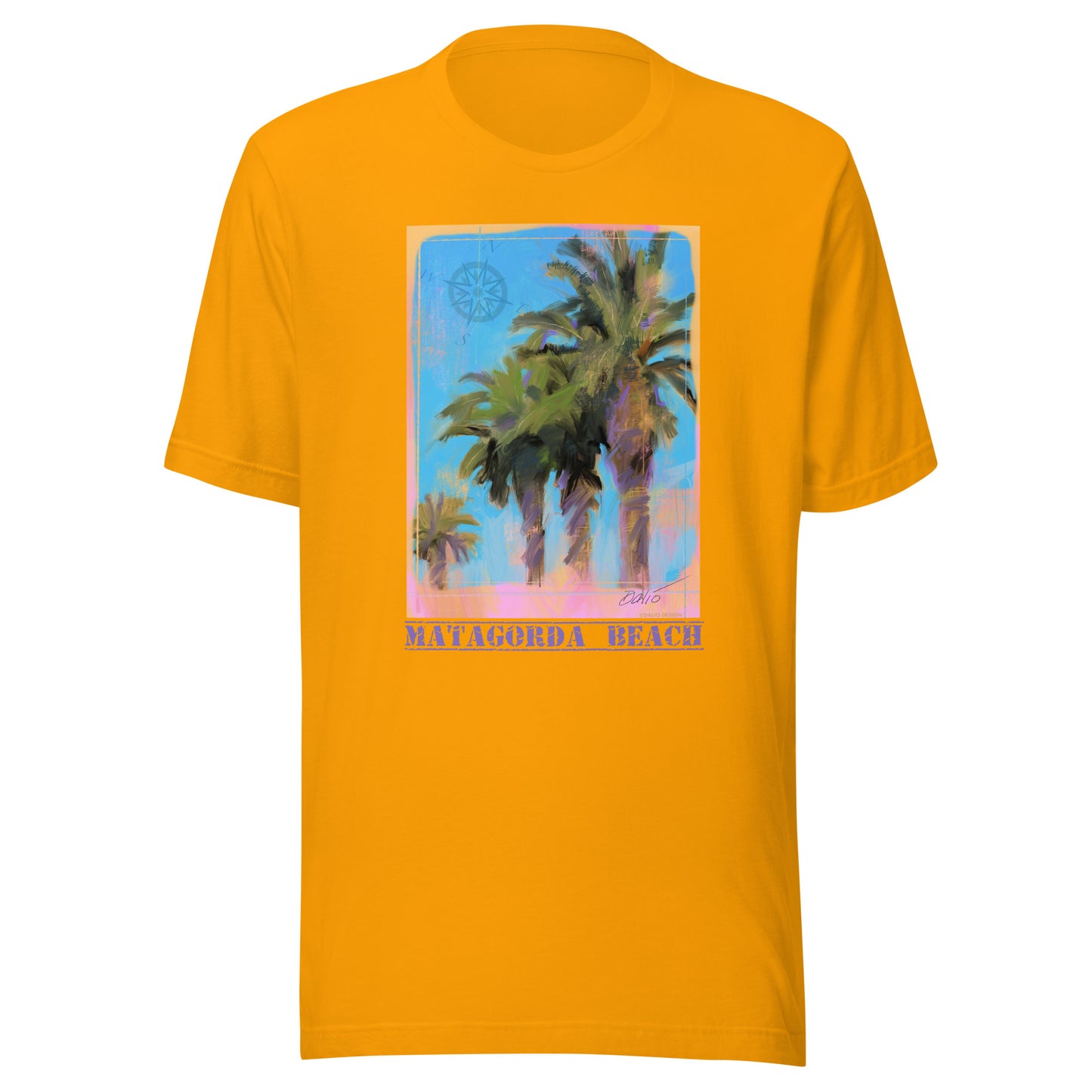 Matagorda Beach - Palms - Dark Font - Unisex t-shirt