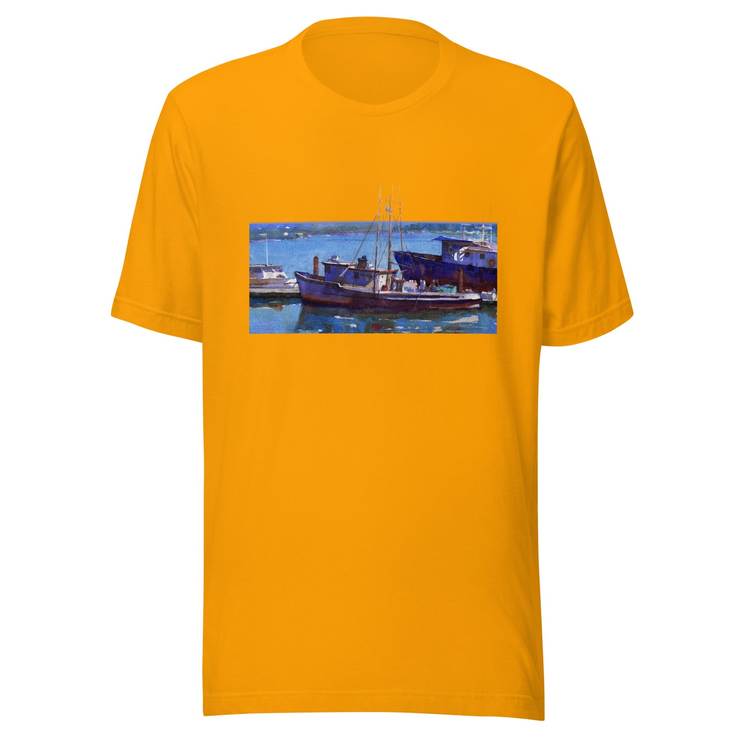 Fishing Boats - from watercolor - Unisex t-shirt