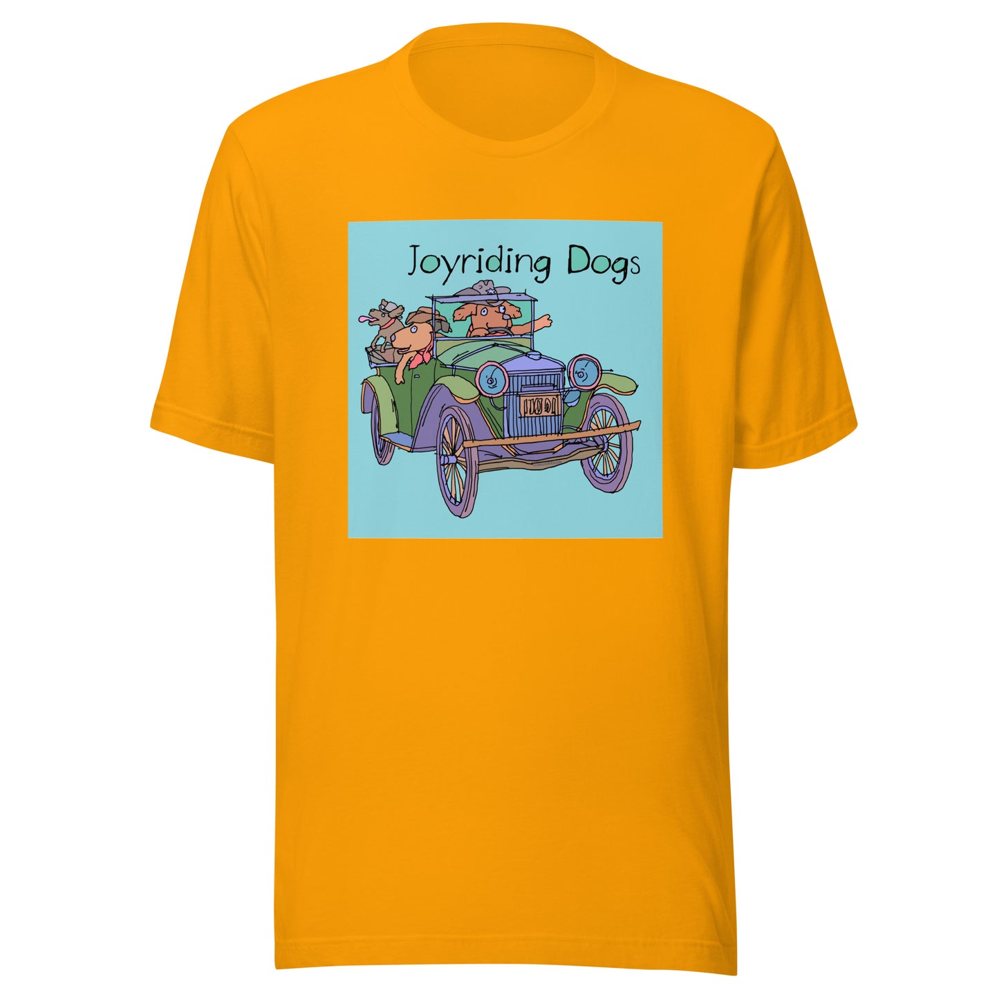 Cowboy Joyriding Dogs - Green Car - Unisex t-shirt