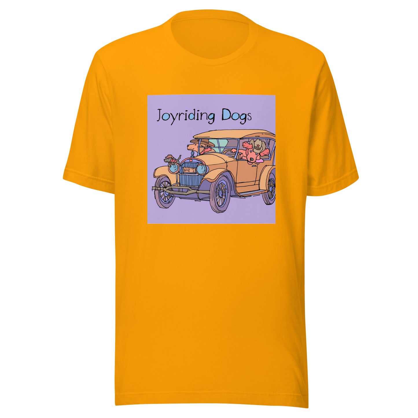 Cowboy Joyriding Dogs - Yellow Car - Unisex t-shirt