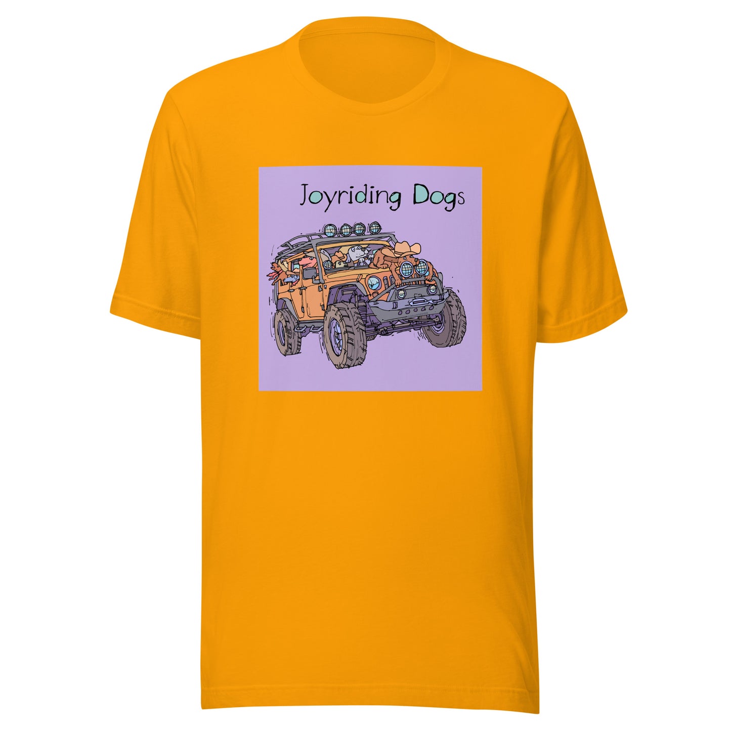 Cowboy Joyriding Dogs - Yellow Jeep - Unisex t-shirt
