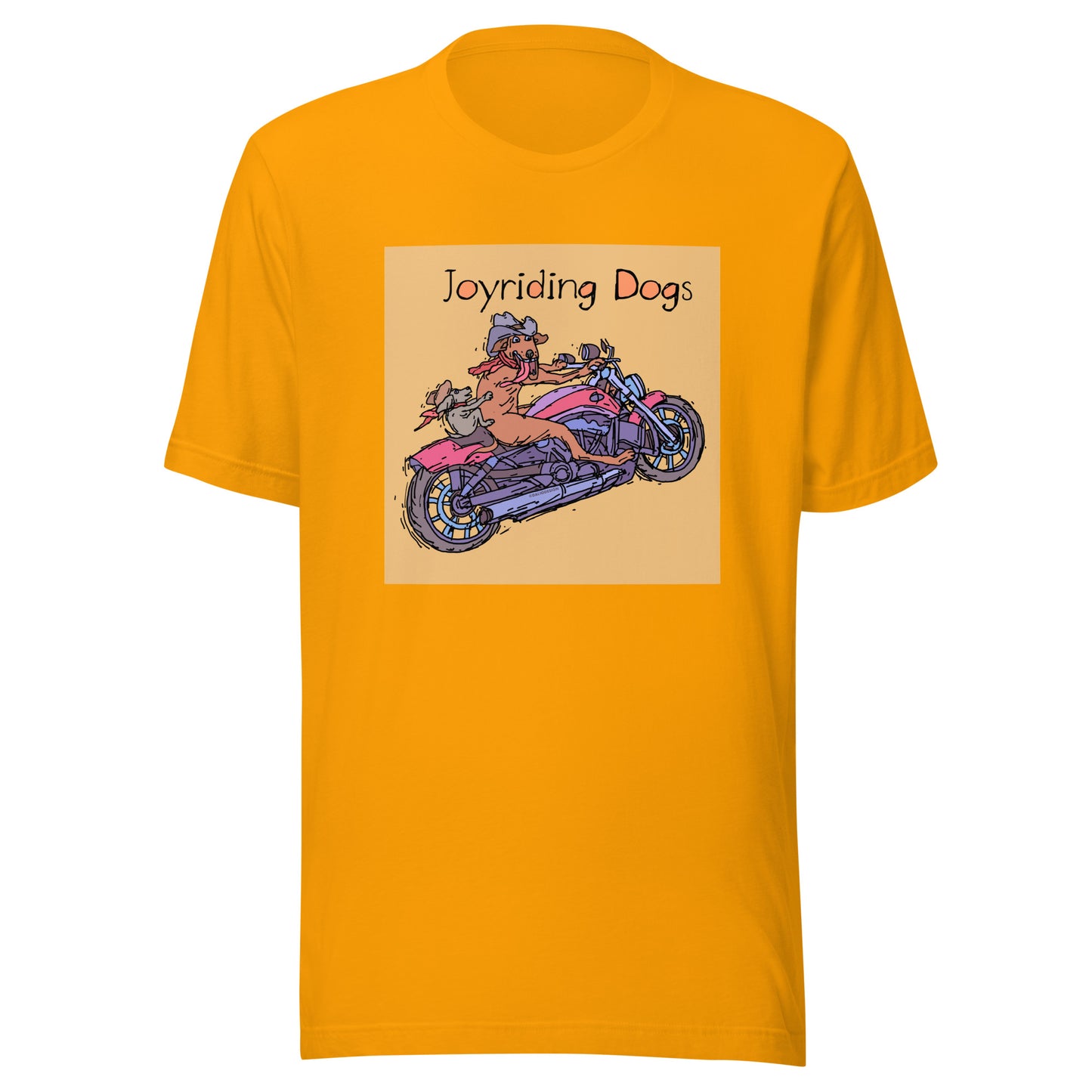 Cowboy Joyriding Dogs - Two Riders Red Motorcycle - Unisex t-shirt