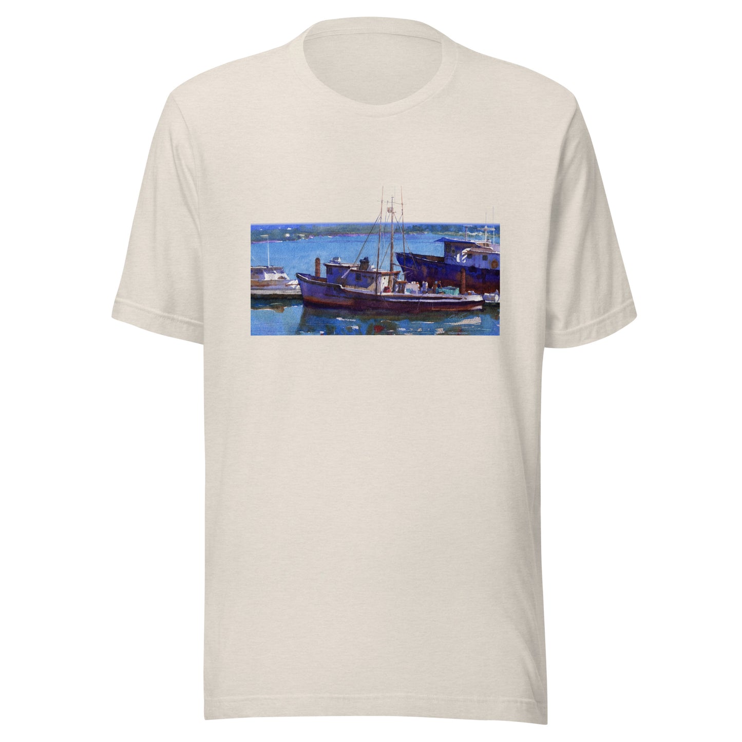 Fishing Boats - from watercolor - Unisex t-shirt
