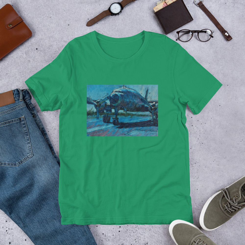 Airplane - Dark Blue/Linework - no text - Unisex t-shirt