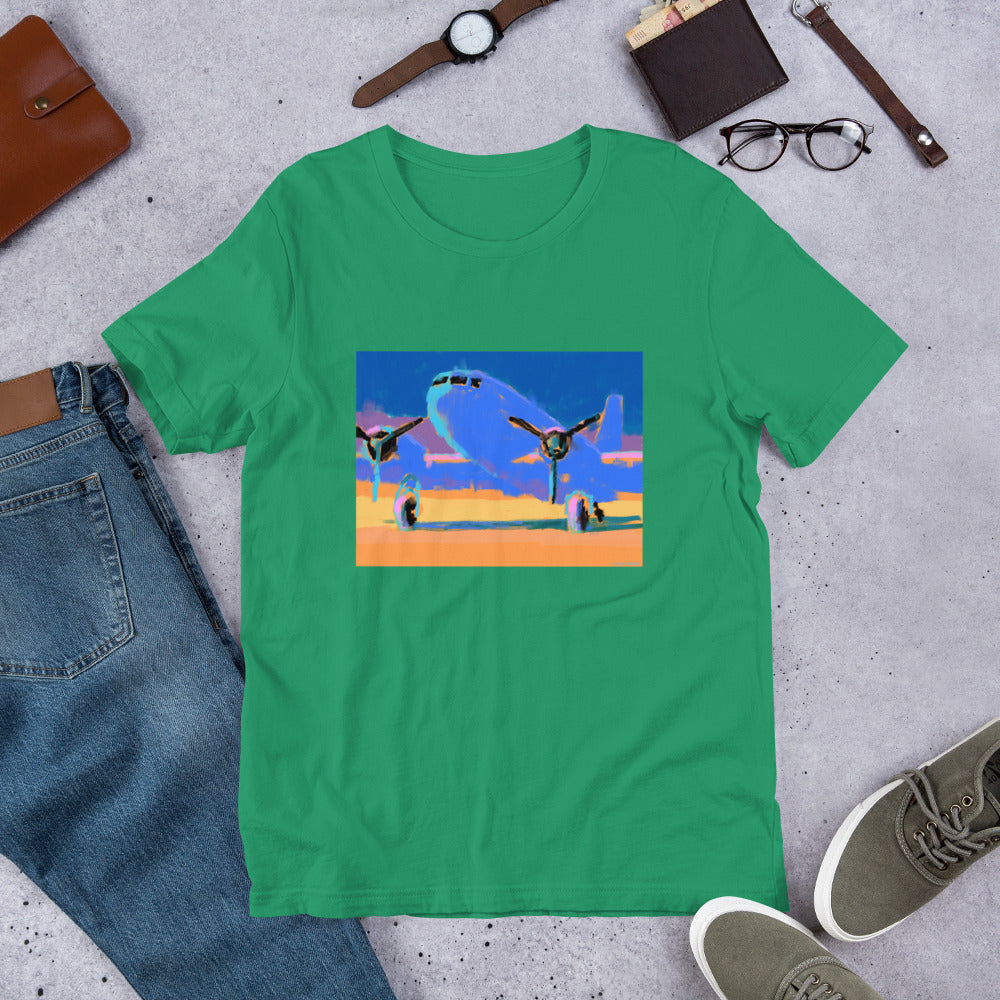 Airplane - Blue/Yellow - No Text - Unisex t-shirt