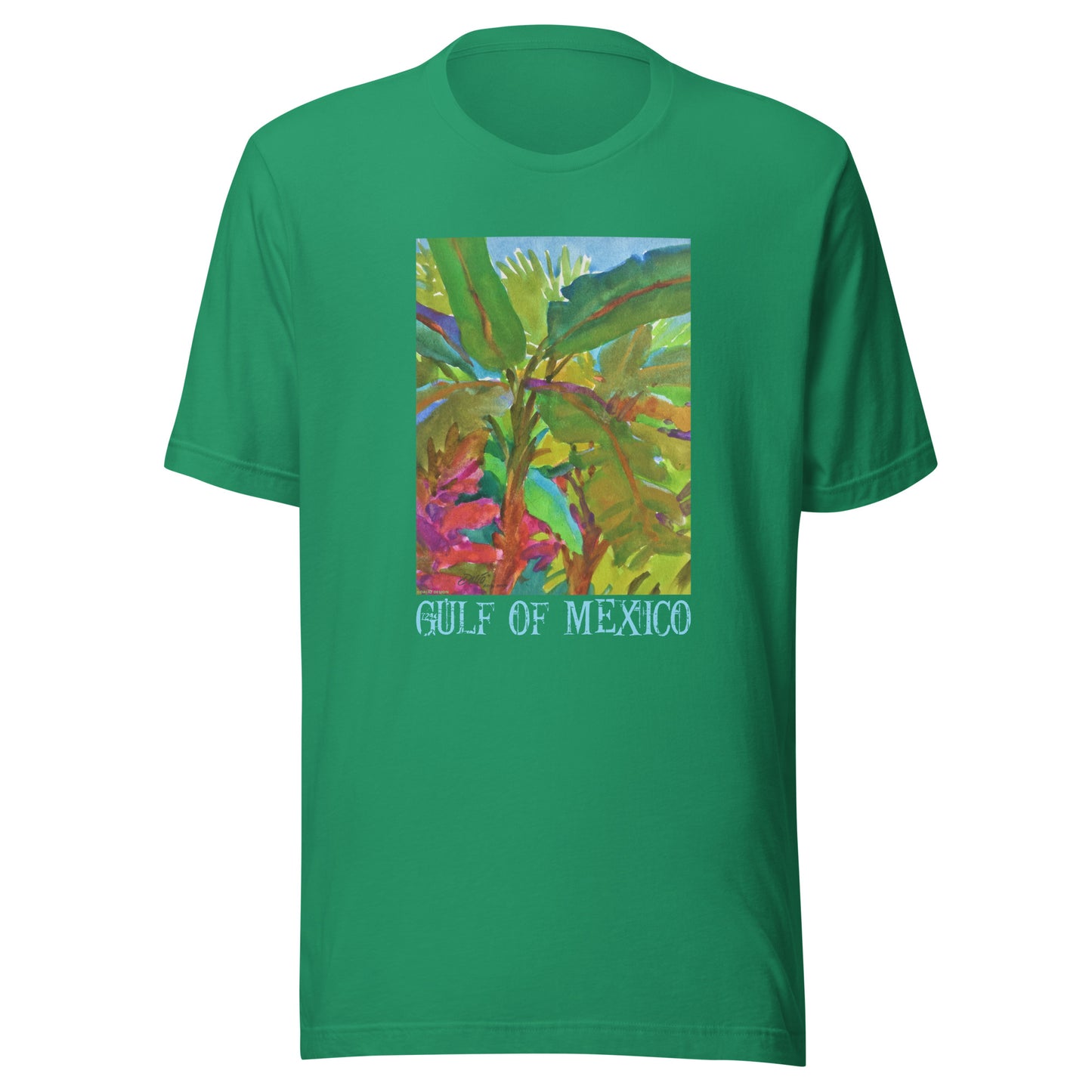 Gulf of Mexico - Banana Trees - Light Font - from watercolor - Unisex t-shirt