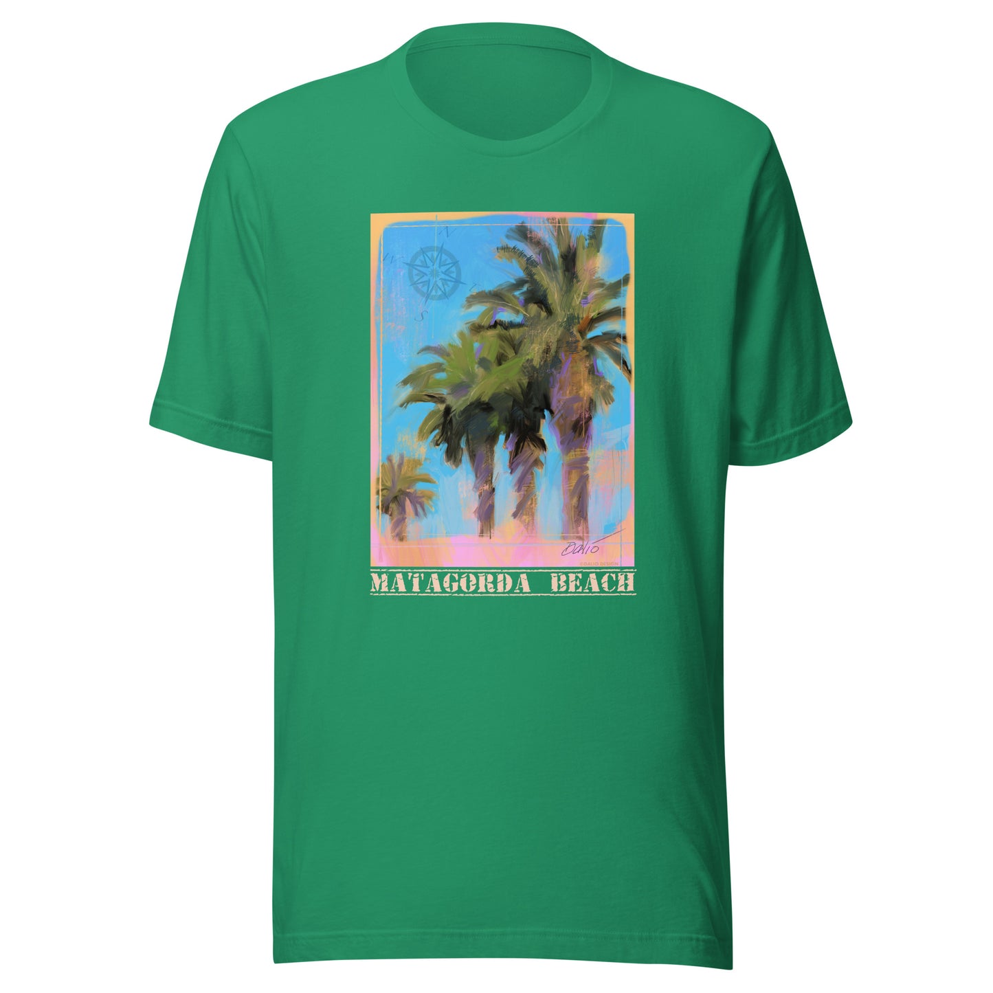 Matagorda Beach - Palms - Light Font - Unisex t-shirt