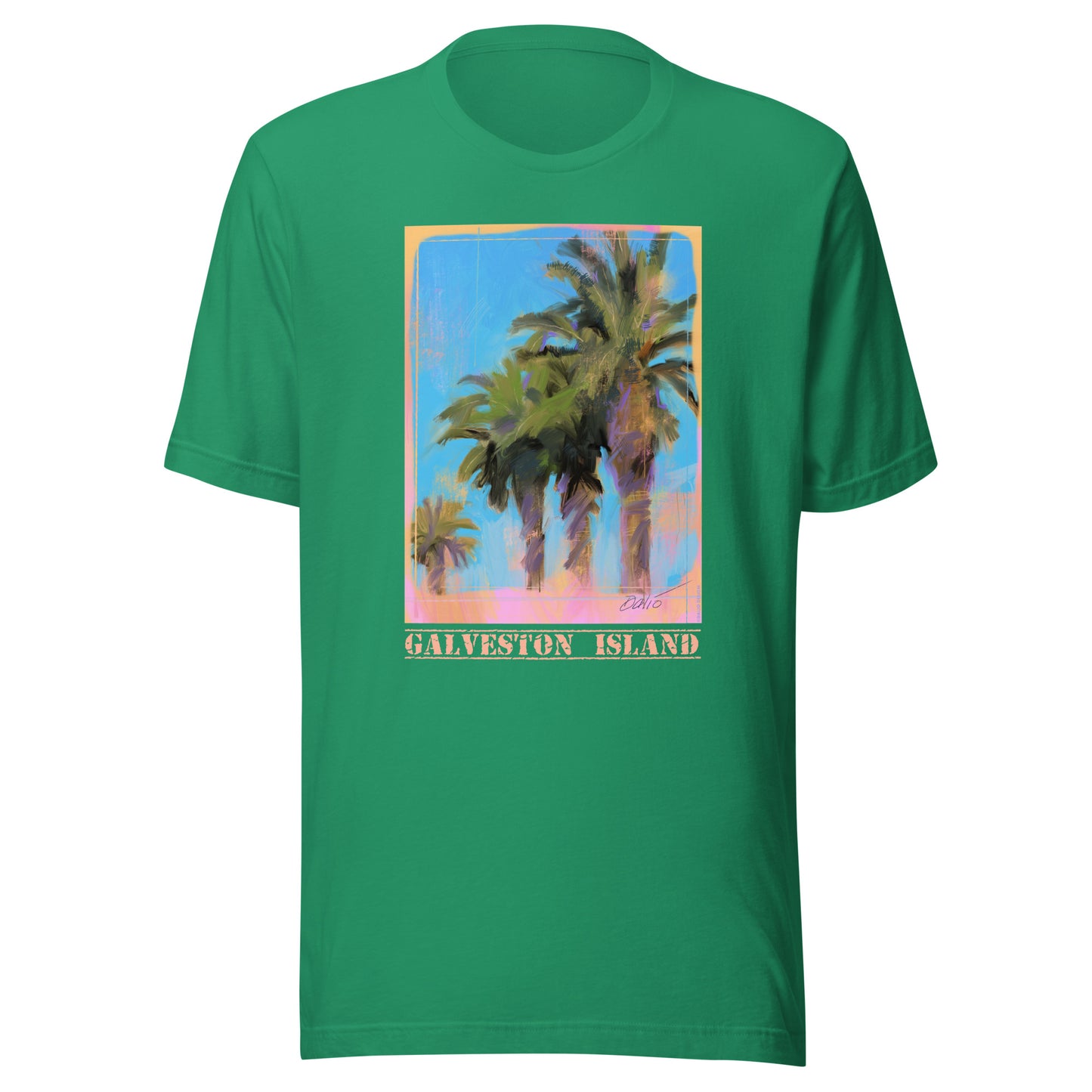 Galveston Island - Palms - Light Font - Unisex t-shirt
