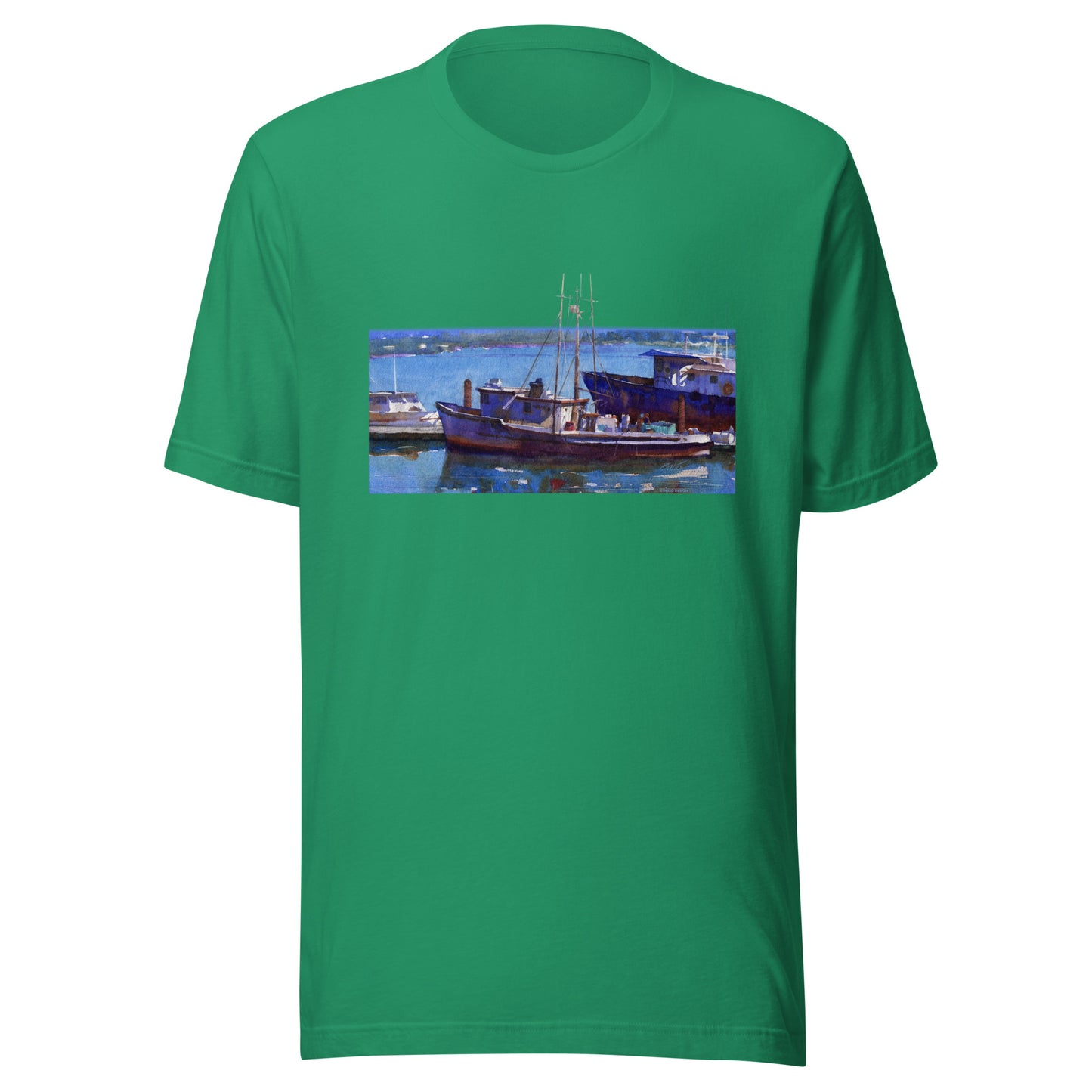 Fishing Boats - from watercolor - Unisex t-shirt
