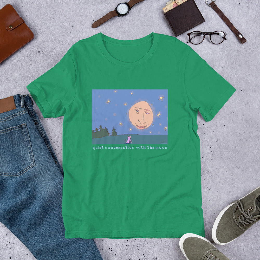 Quiet Conversation with the Moon - Light Font - Unisex t-shirt