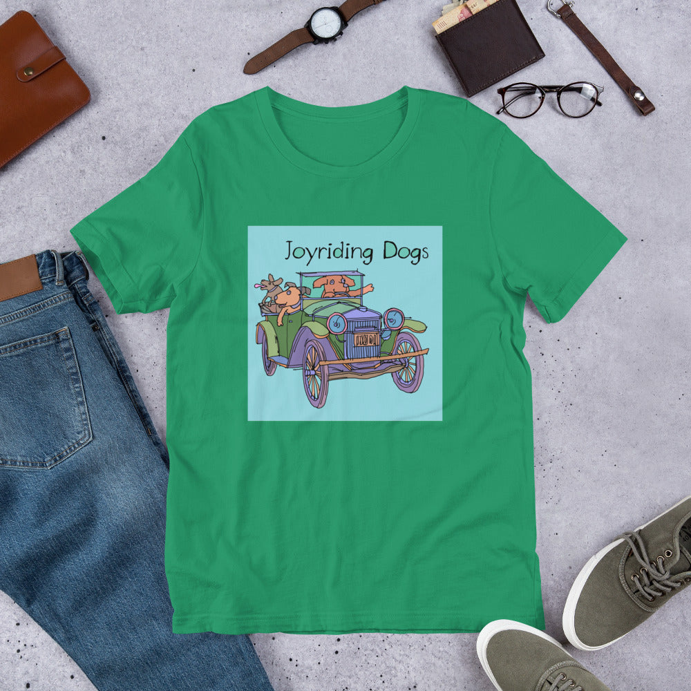 Joyriding Dogs - Green Car - Unisex t-shirt