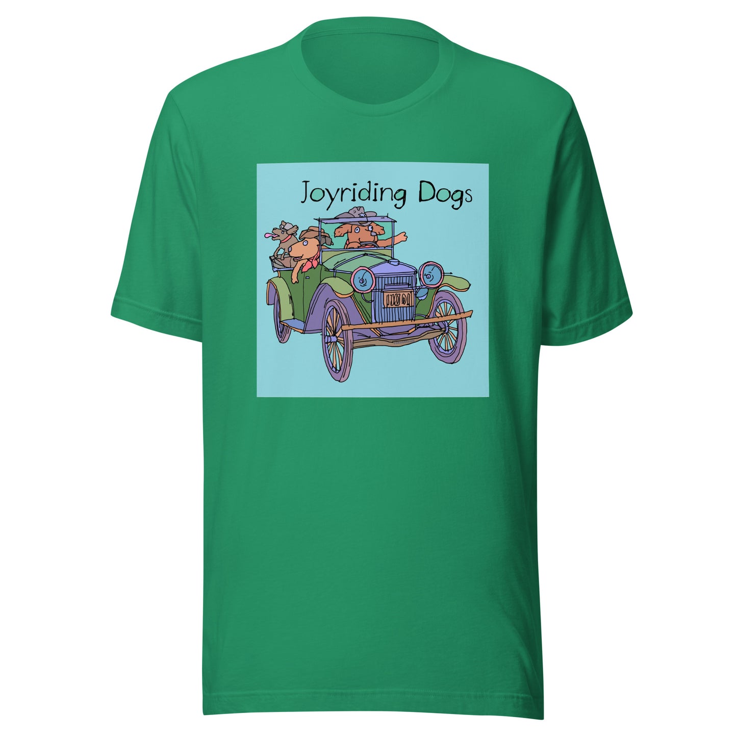 Cowboy Joyriding Dogs - Green Car - Unisex t-shirt